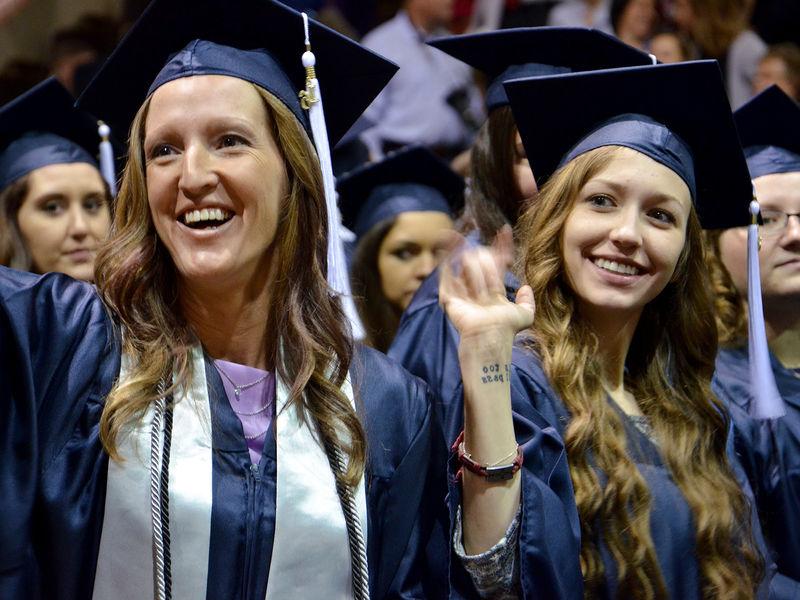 Two students at graduation